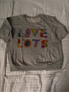 Hollister Gray 'LOVE LOTS' Multicolor Graphic Sweatshirt